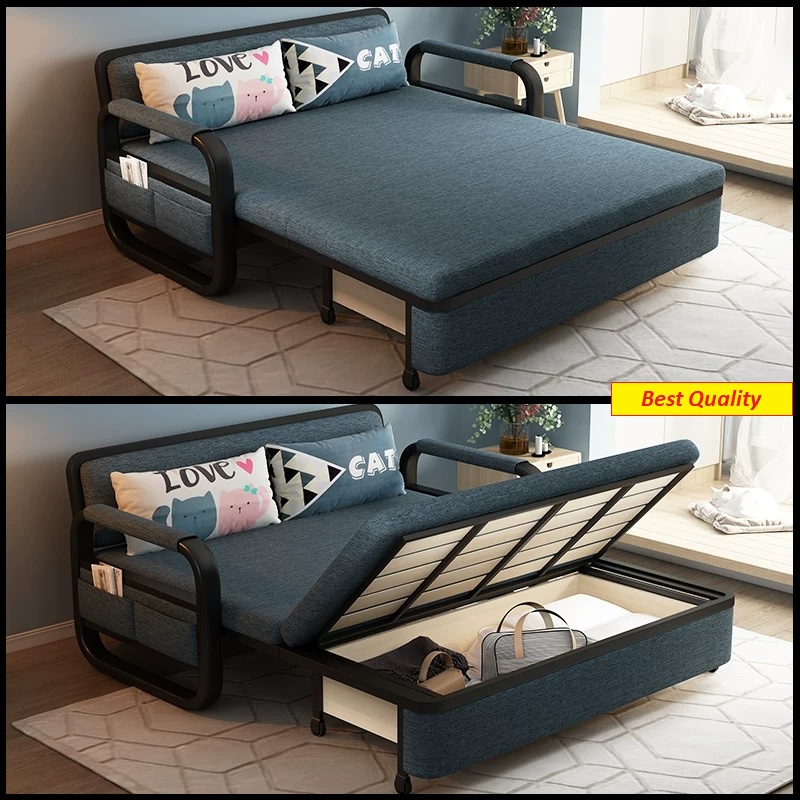 [Trả góp 0%] Giường Sofa đa năng gấp gọn, ghế Sofa giường đa năng thông minh phong cách Hàn Quốc (kích thước 1,6m- x 1,9m) - Tặng kèm 2 gối