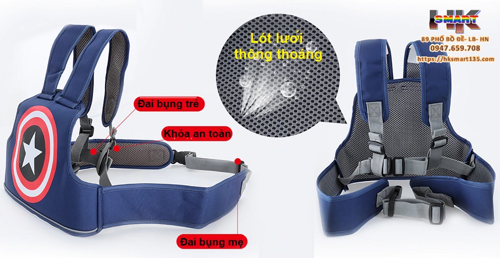 Đai xe máy phản quang an toàn cho bé