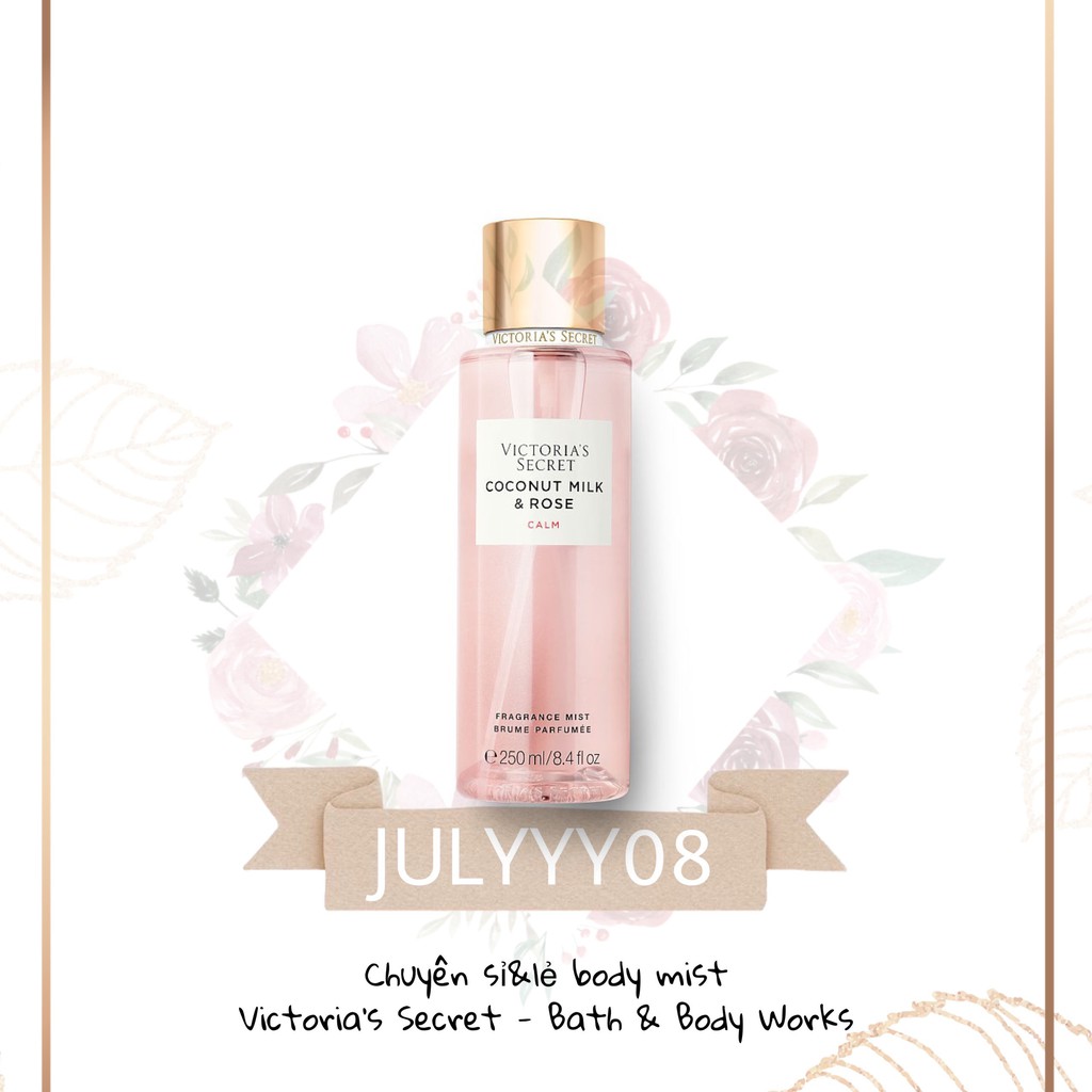 Xịt Thơm Body Mist Victoria's Secret Coconut Milk & Rose Calm +jɥȽÿ08+