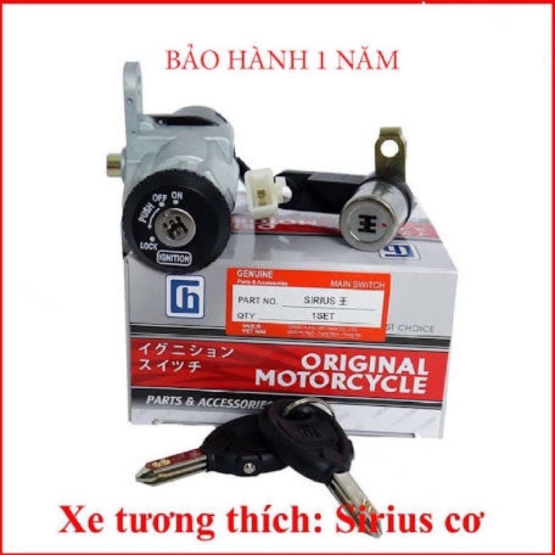 Bộ ổ khoá 6 cạnh cho xe sirius
