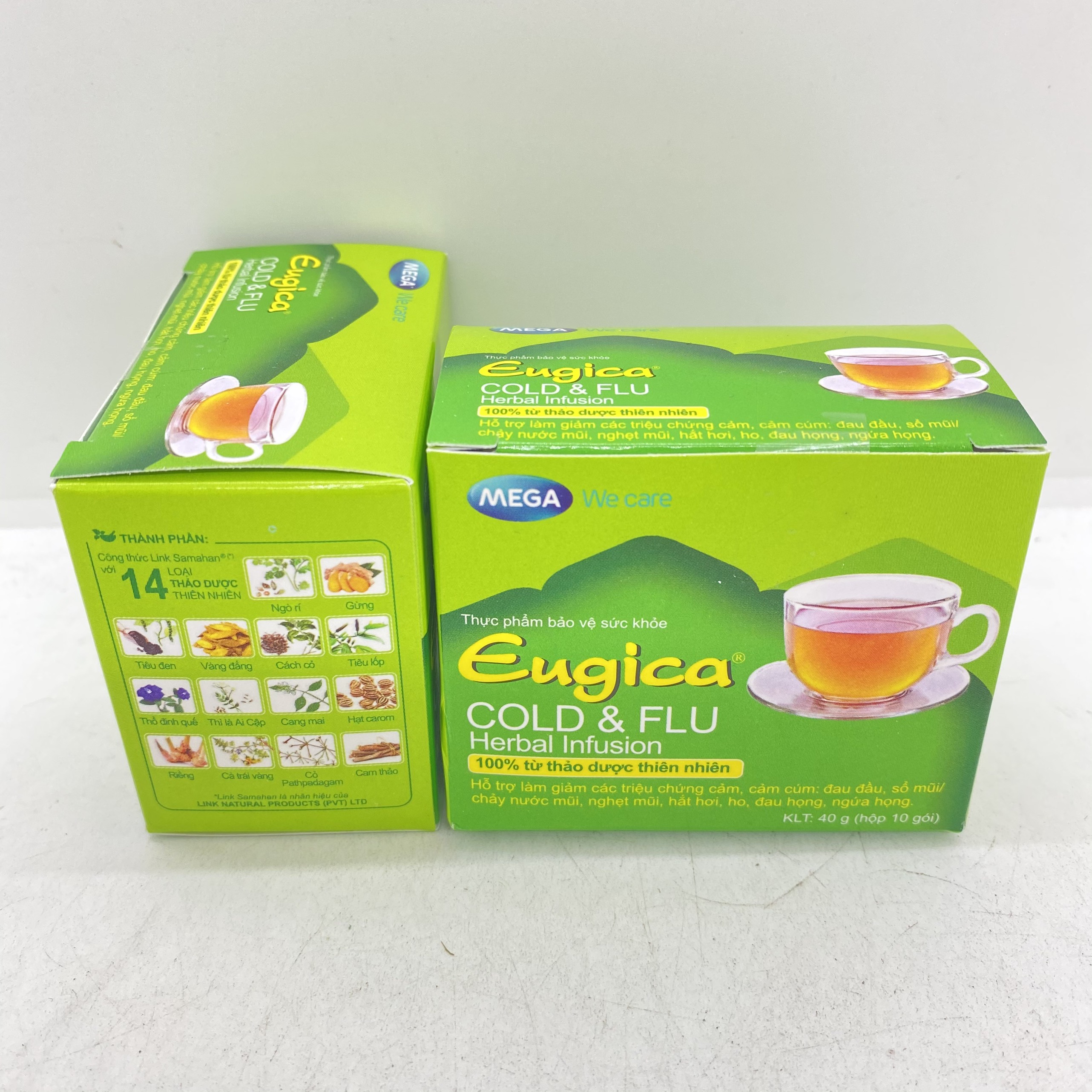 Trà Thảo Dược Eugica Cold & Flu - Hộp 10 Gói