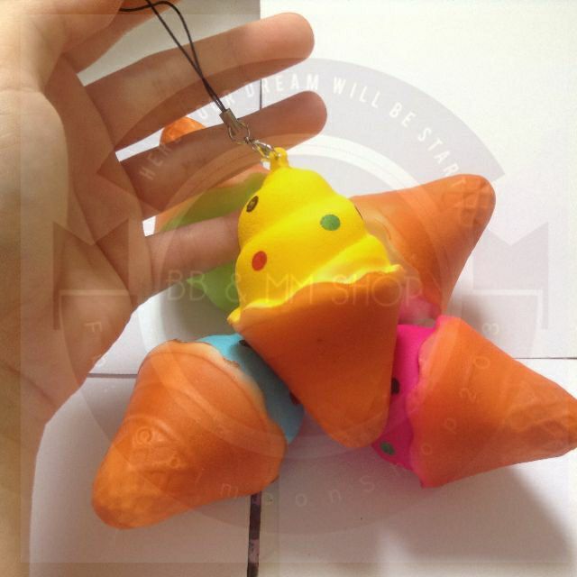 Squishy kem chibi, kem nhỏ nhiều màu