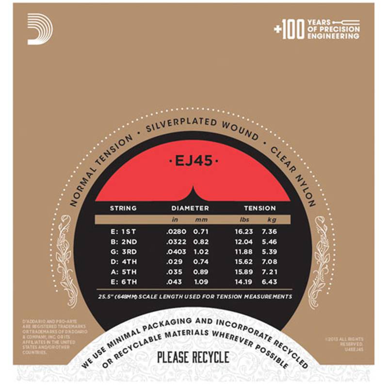 Dây đàn guitar classic D'addario  EJ45