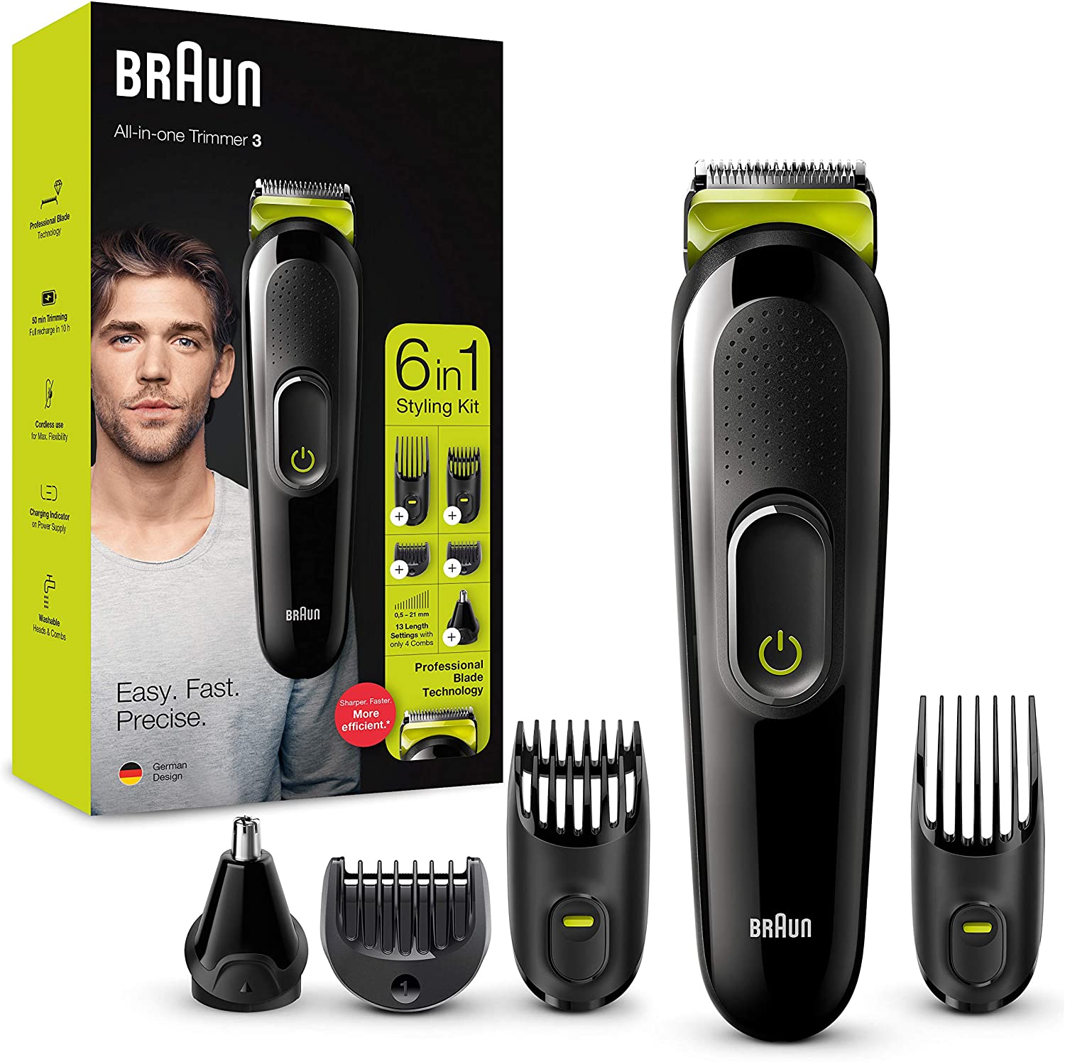 Tông đơ cắt tóc, cạo râu 6 in1 Braun MGK3221 – hàng nội địa Đức