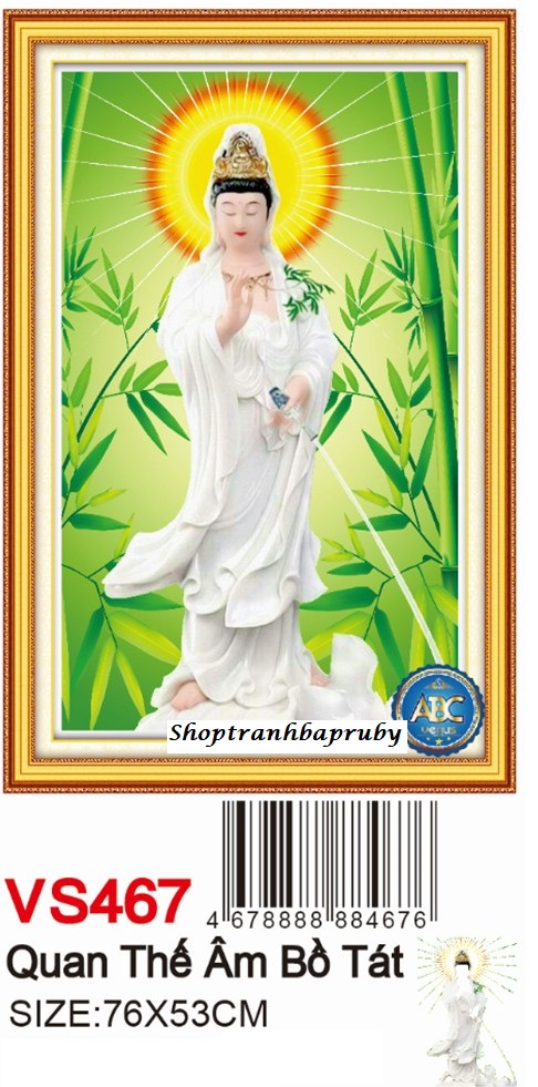 [HCM]Tranh đính đá Mẹ Quan âm VS467 kích thước 76 x 53 cm