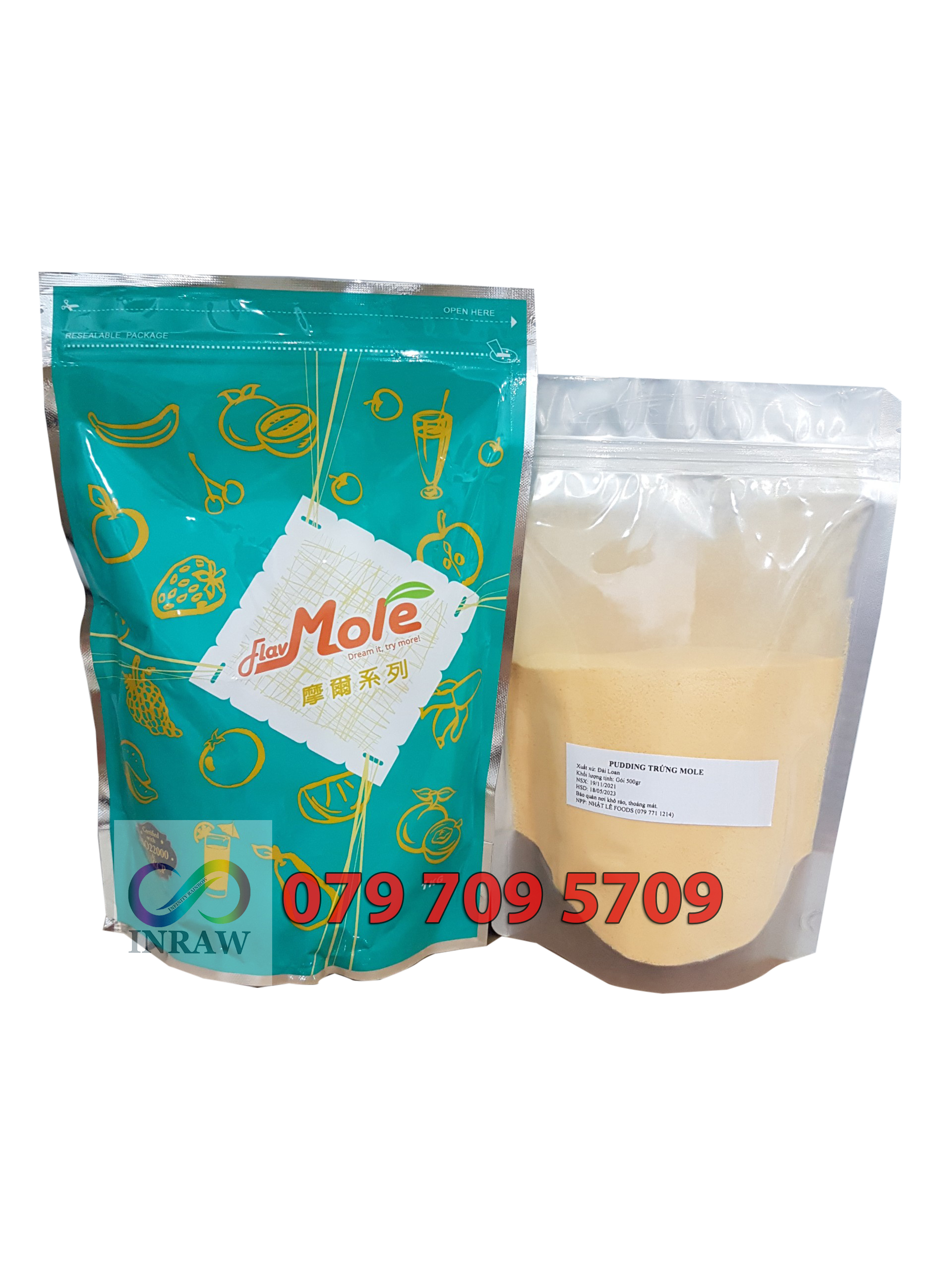 Bột Pudding Trứng/Flan Trứng Mole (Đài Loan) chiết lẻ 500g/200g/100g