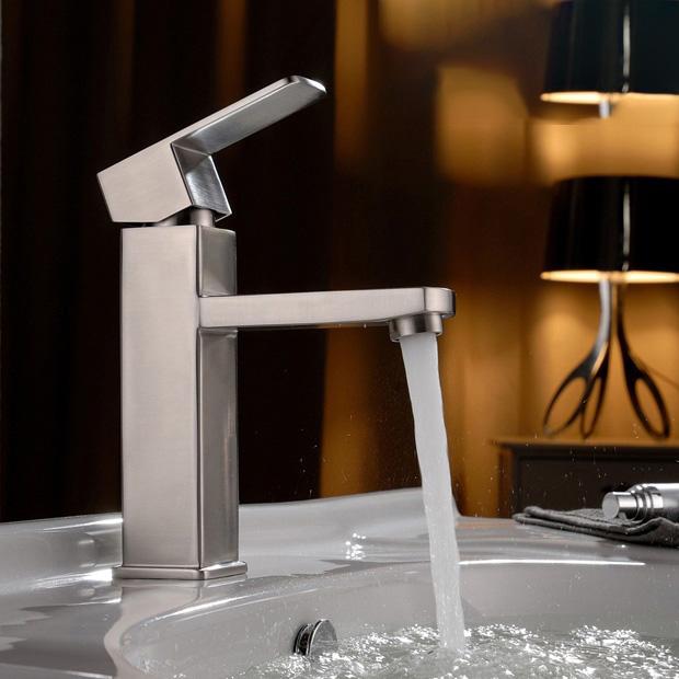 Bộ vòi chậu rửa mặt nóng lạnh inox 304