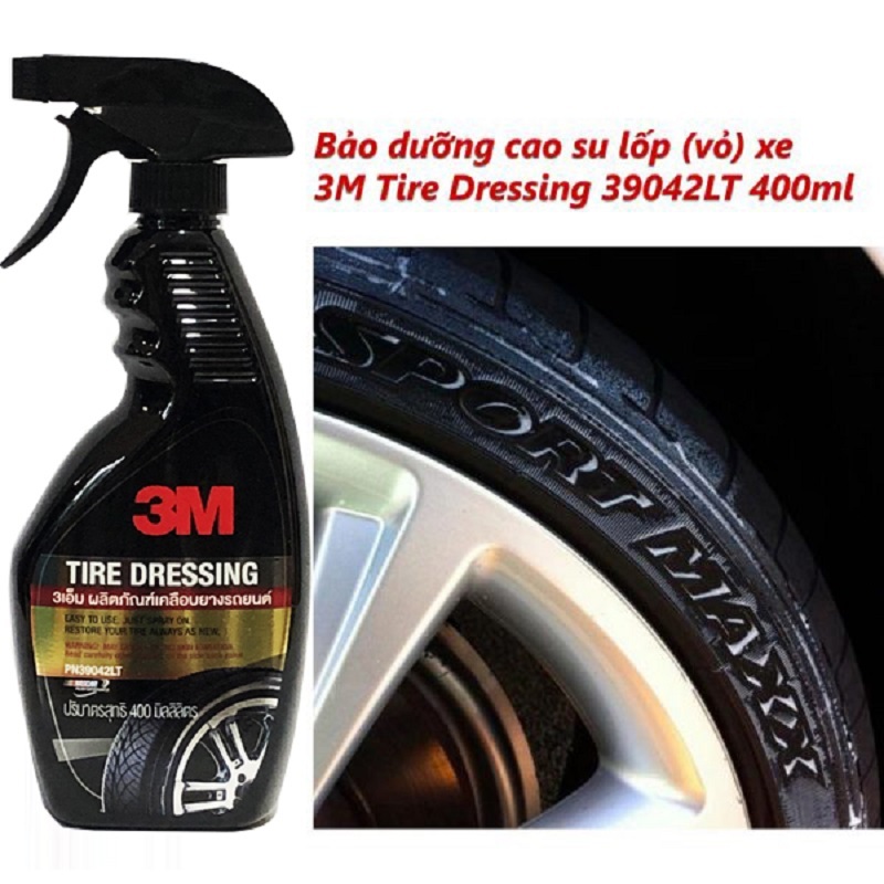 Bảo dưỡng lốp vỏ xe ô tô 3M Tire Dressing 39042LT 400ml