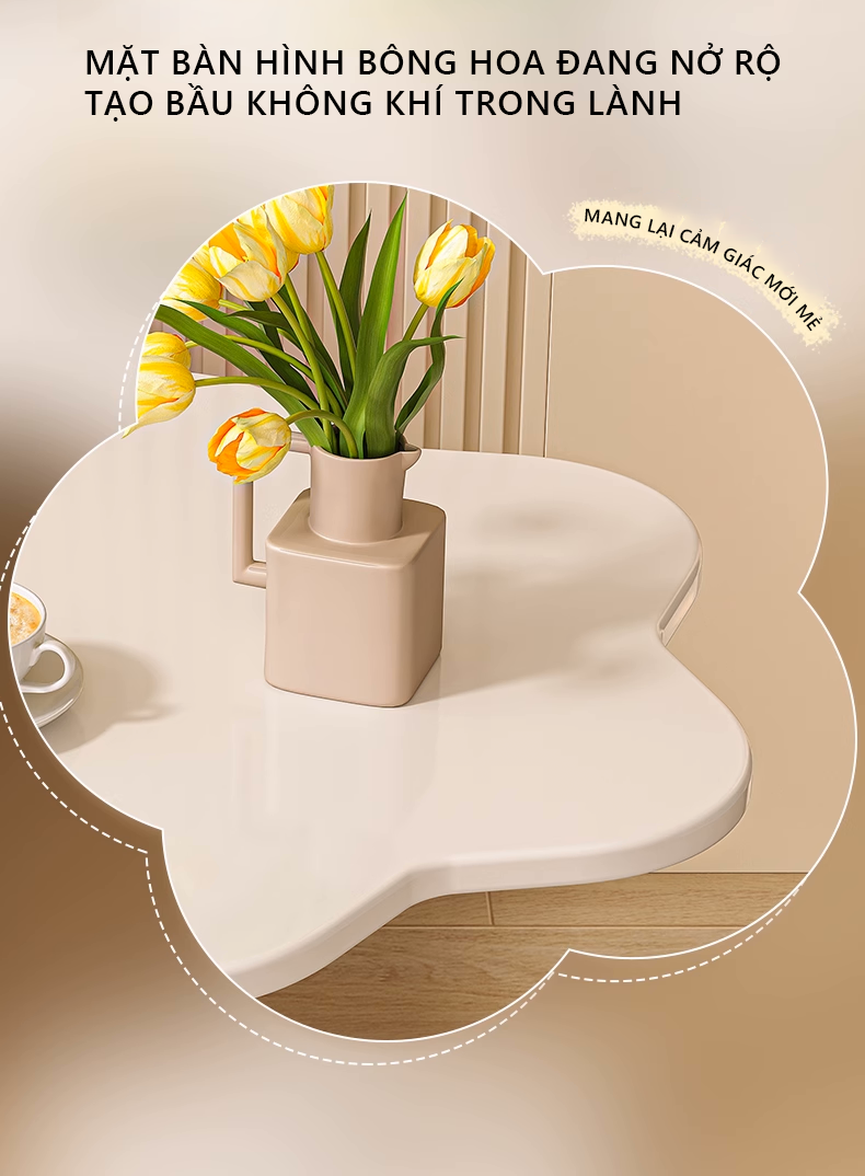 Bàn trà Decor, Bàn cà phê chân sắt hình bông hoa - GM111
