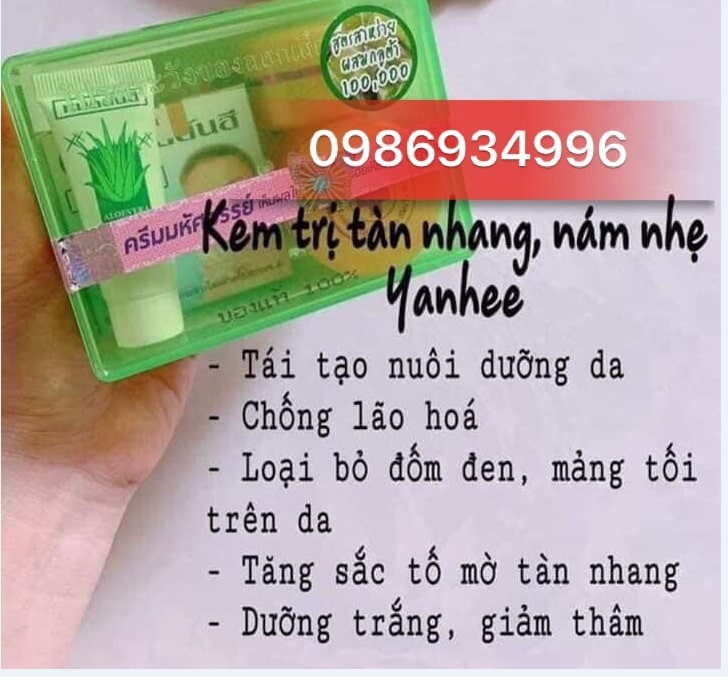 BỘ TÀN NHANG SẠM DA YANHEE - XANH LÁ
