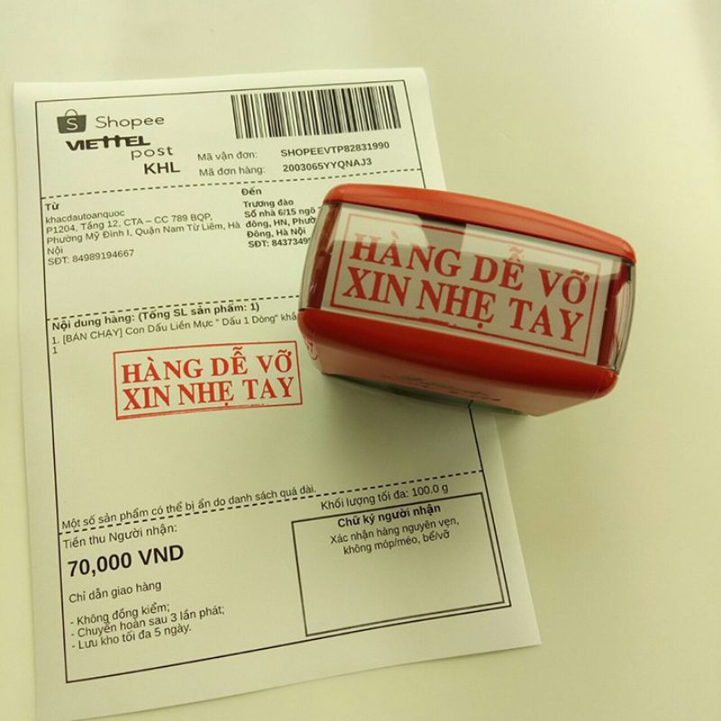 Dấu Hàng dễ vỡ xin nhẹ tay