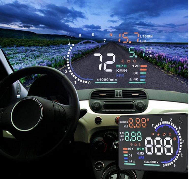 HUD A8 Thiết bị hiển thị tốc độ lên kính lái