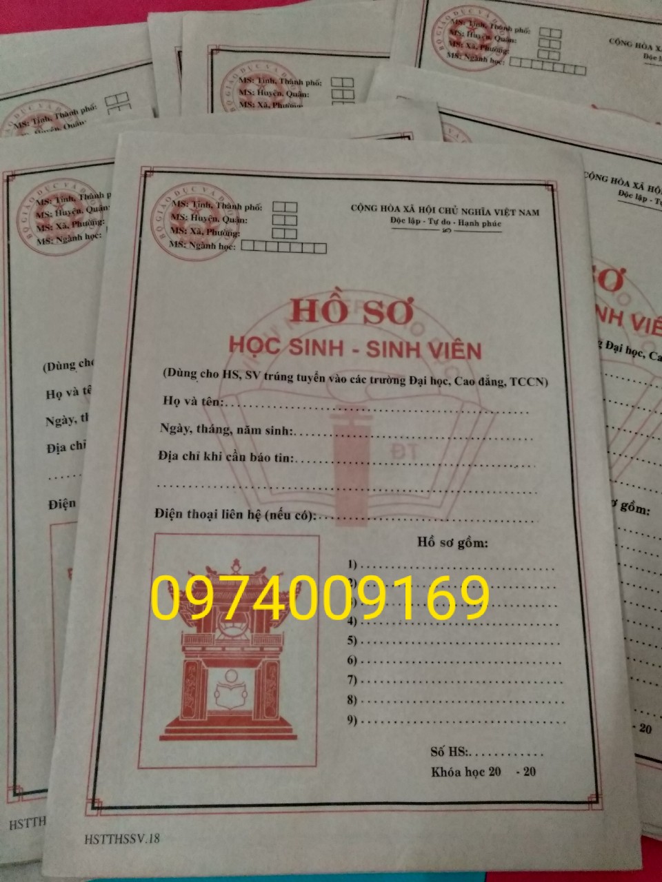 Hồ Sơ Học Sinh Sinh Viên (50 bộ)