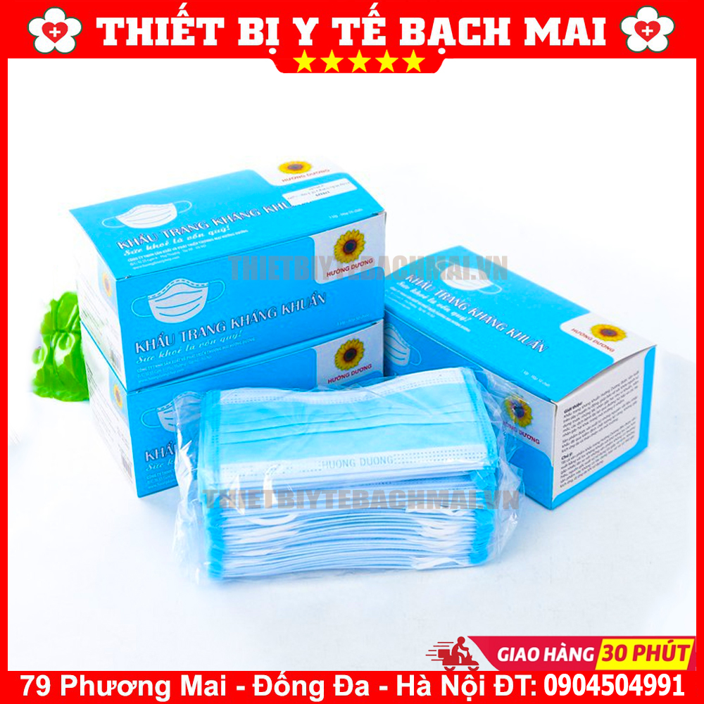 Khẩu Trang Hướng Dương Y Tế 3 Lớp, 4 Lớp Các Màu