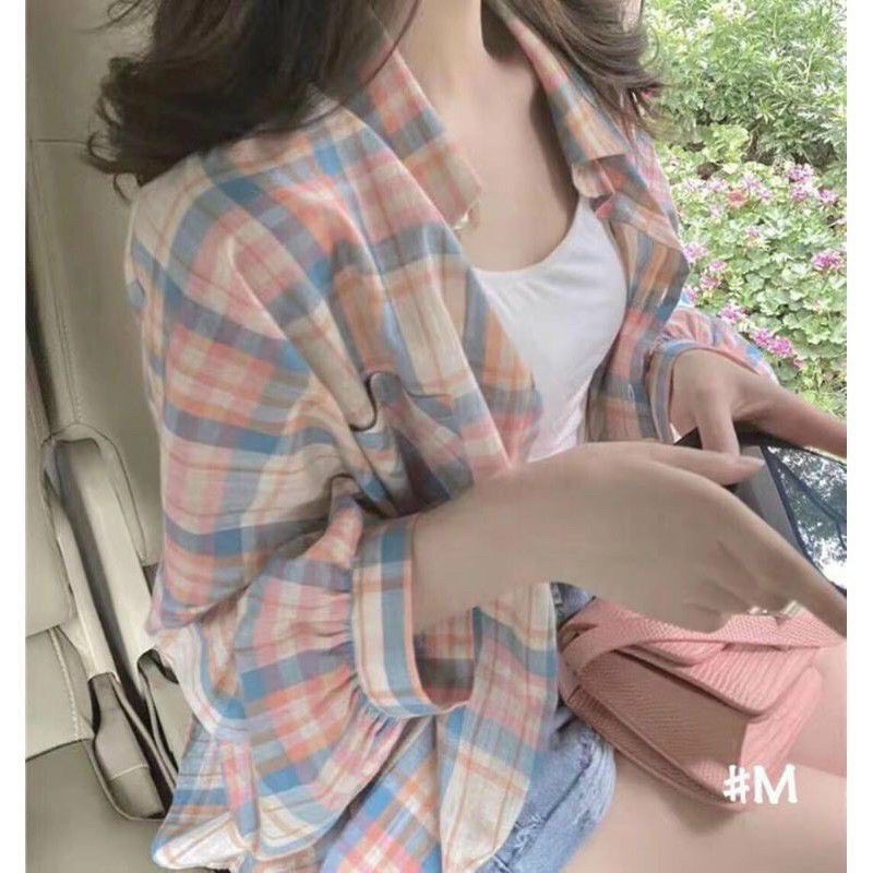 ÁO SƠ MI NỮ SỌC CARO SIÊU ĐẸP (KÈM ÁO LÓT) SULLY