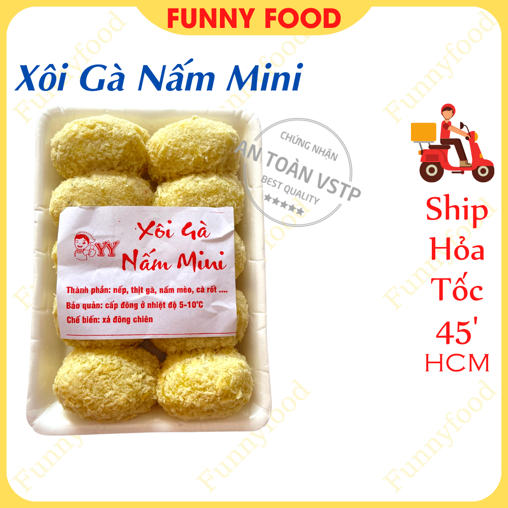 Xôi Gà Nấm Mini – Gà Bó Xôi Chiên 10 Cái – [Ship Hỏa Tốc HCM] – Funnyfood