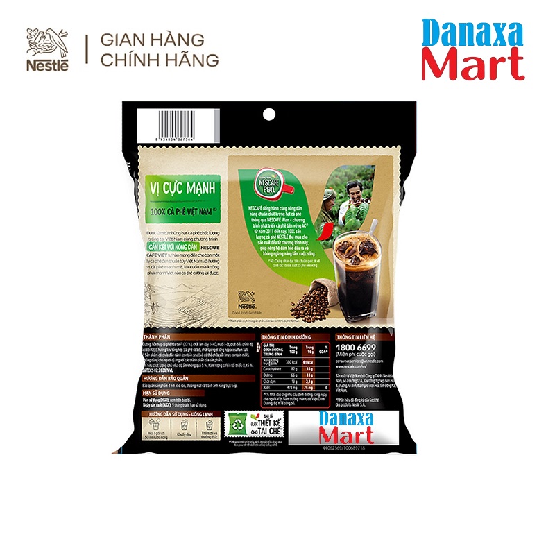 Combo 3 Bịch Cà phê hòa tan NESCAFÉ Café Việt Cà phê đen đá (Bịch 35 gói x 16g)