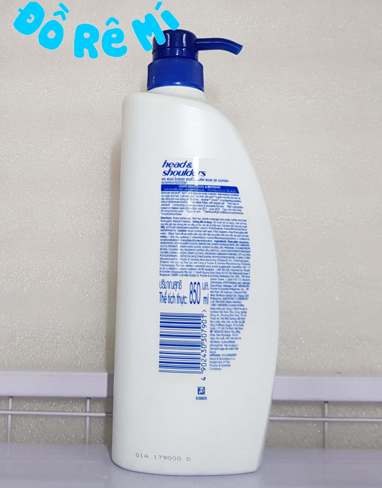 [HCM]Dầu gội Head and Shoulder 850ml - Bạc hà mát lạnh