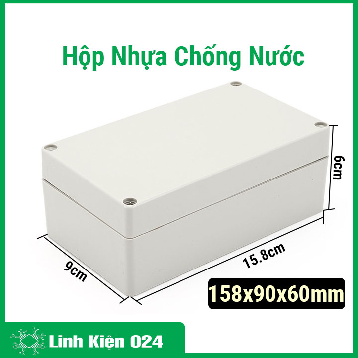 Hộp nhựa kỹ thuật 158x90x60mm chống nước không tai đựng bảng mạch điện tử