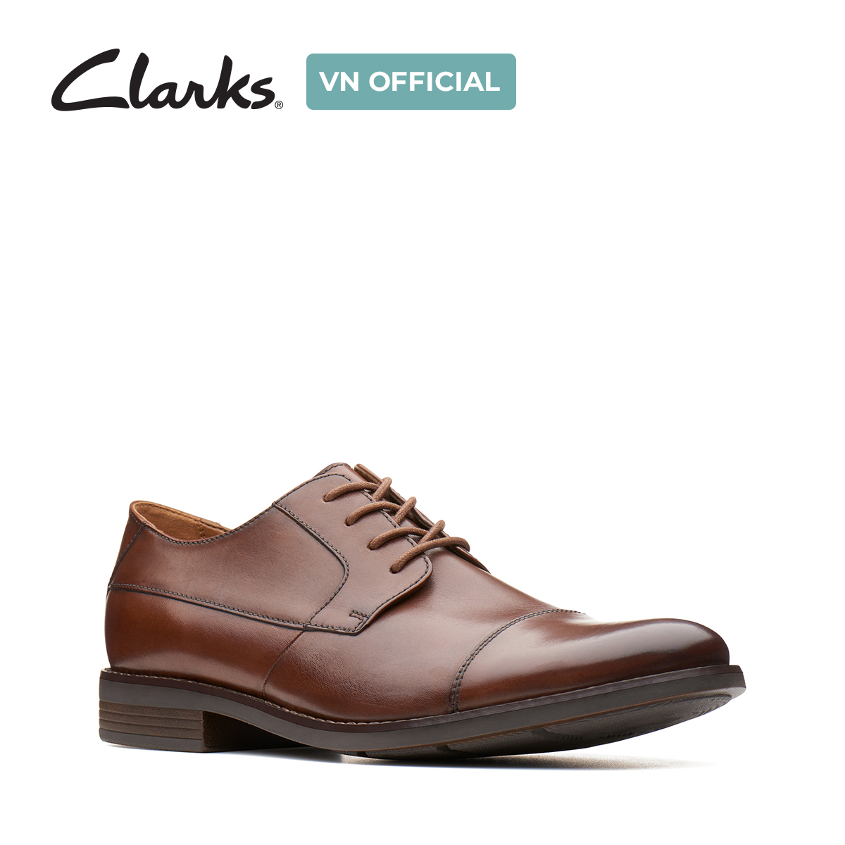 Giày Tây Da Nam Clarks - Becken Cap