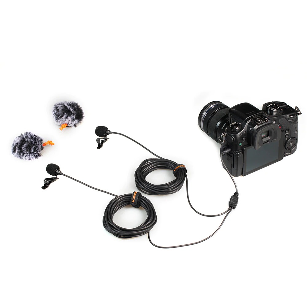 Cặp micro cài áo phỏng vấn cho Camera, Gopro, Smartphone | Comica CVM-D02 Dualmic