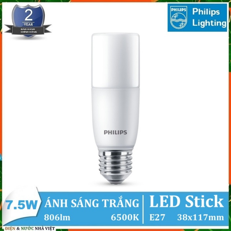 BỘ ĐÈN 7,5W LED STICK PHILIPS ( DÒNG LED TRỤ CHO HIỆU SUẤT CHIẾU SÁNG CAO – KÍCH THƯỚC NHỎ GỌN - TIẾT KIỆM ĐIỆN )