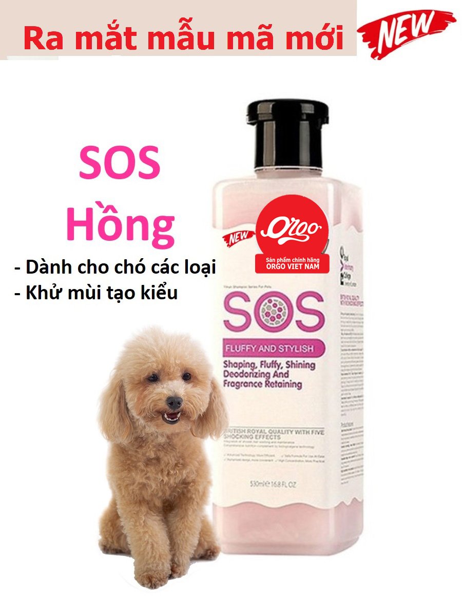 Hanpet - Sữa tắm SOS hồng chuyên gia khử mùi và tạo kiểu cho chó mèo - sữa tắm SOS hồng 530ml
