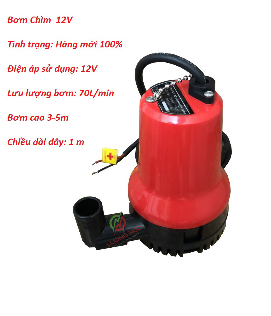 Máy bơm chìm 12v, máy bơm tõm 12v,máy bơm chìm gia đình 12V 70L/P
