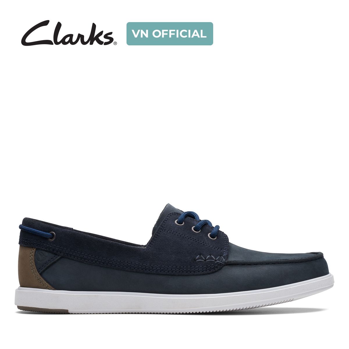 Giày Lười Da Nubuck Nam Clarks - Bratton Boat