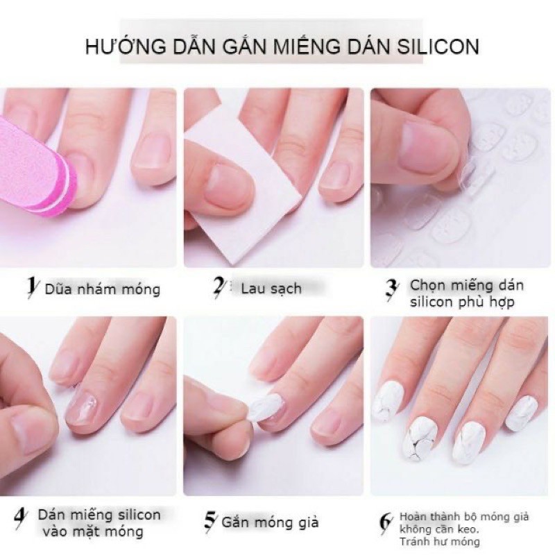 [HCM]Miếng dán móng silicon nail vỉ dán móng silicon