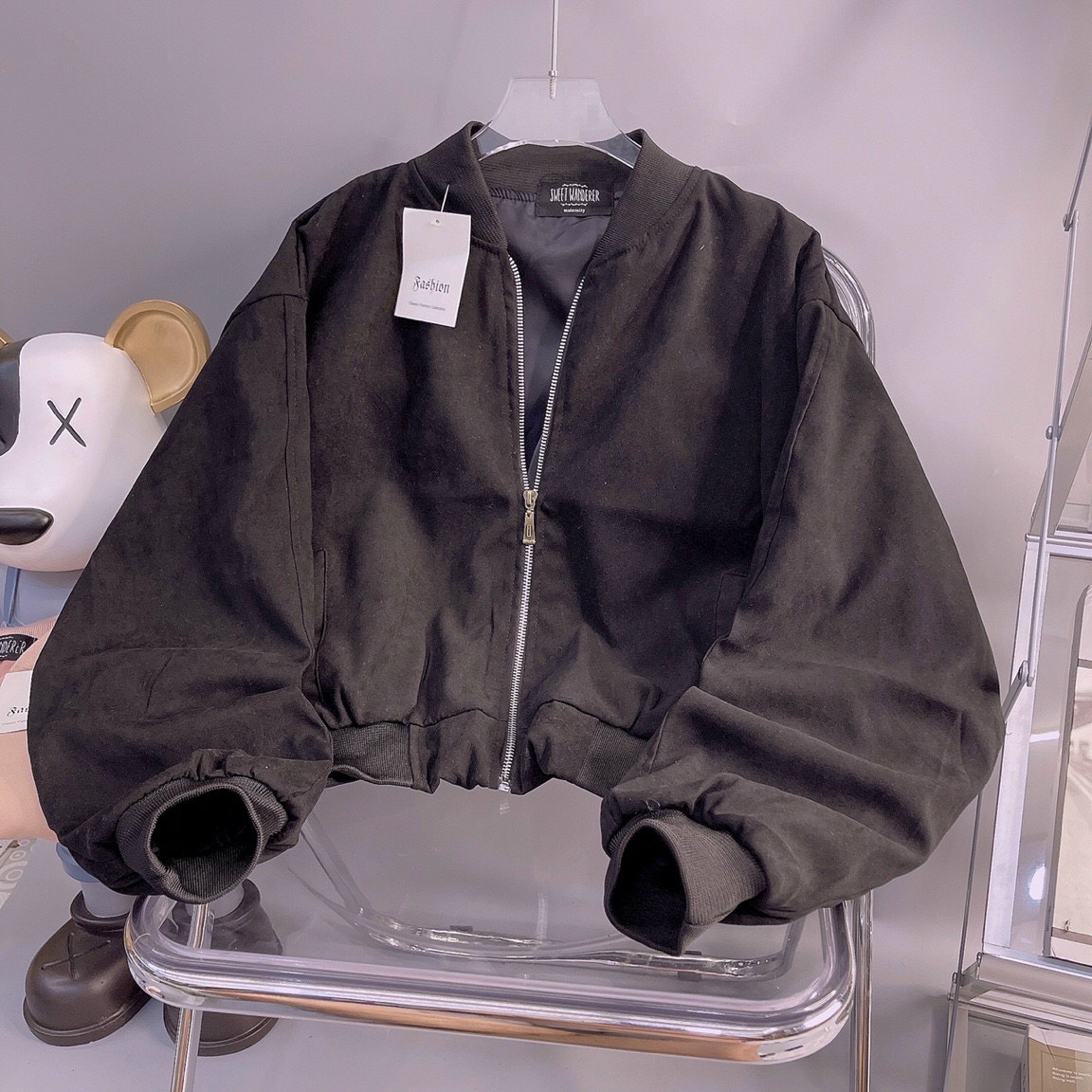 [HCM]áo khoác da lộn bomber mẫu mới