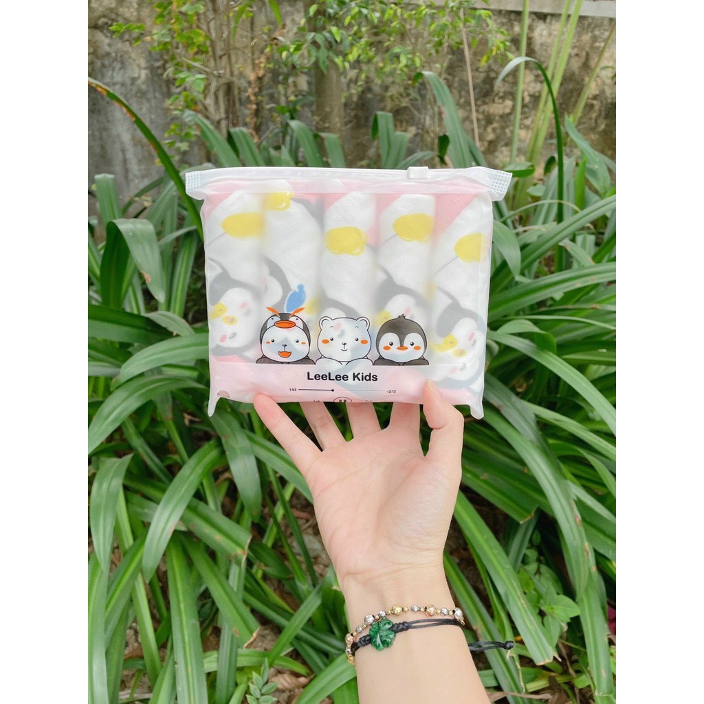 Set 5 khăn mặt xô 6 lớp sợi tre Asmarrt
