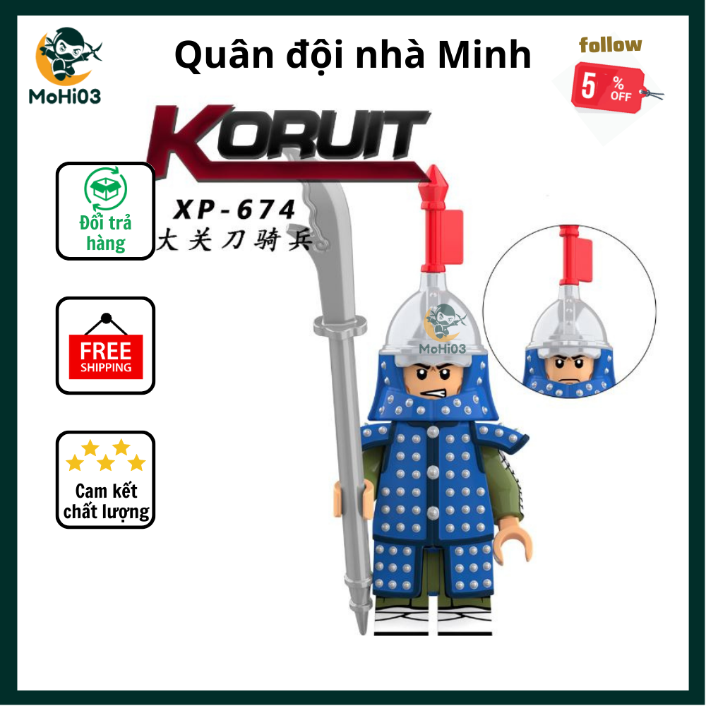 Mô hình minifigure quân đội nhà Minh KT1091 mô hình lắp ráp binh lính trung cổ đồ chơi lắp ghép lính nhà Minh - MoHi03