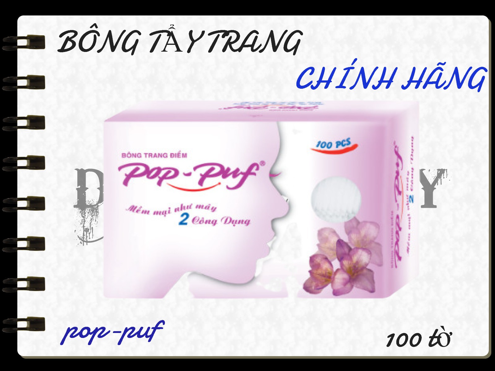 BÔNG TẨY TRANG POP-PUF 2 CÔNG DỤNG (100pcs) POP-PUF