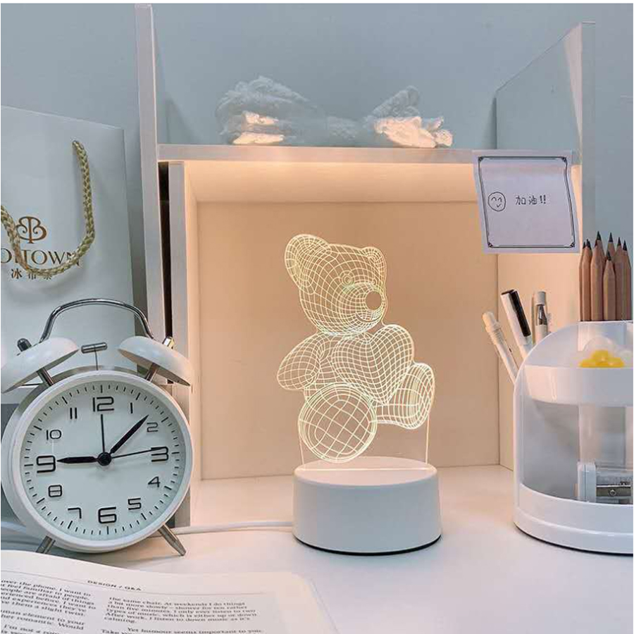 Đèn ngủ led 3d, đèn trang trí phòng ngủ ba chế độ
