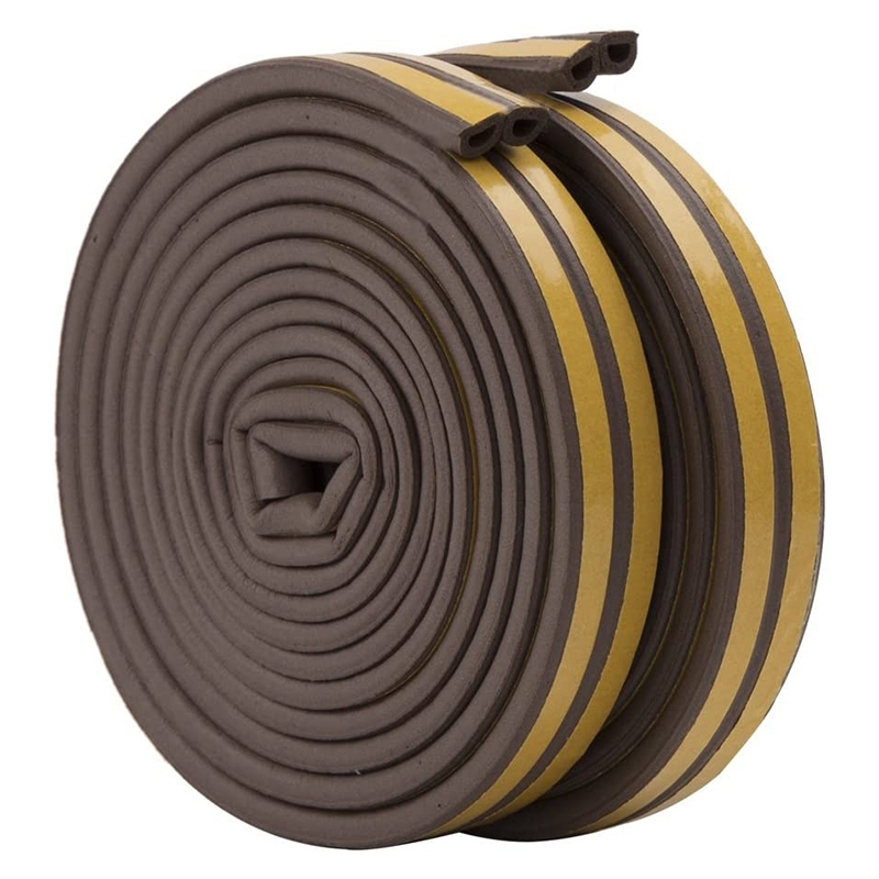 2 Roll EVA Seal Weather Strip Foam Tape D Type 10M Doors Windows Draught Excluder Anti-Collision Seal Strips