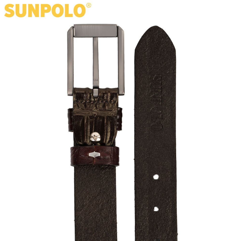 Thắt lưng nam da bò SUNPOLO khóa lỗ BSBK52