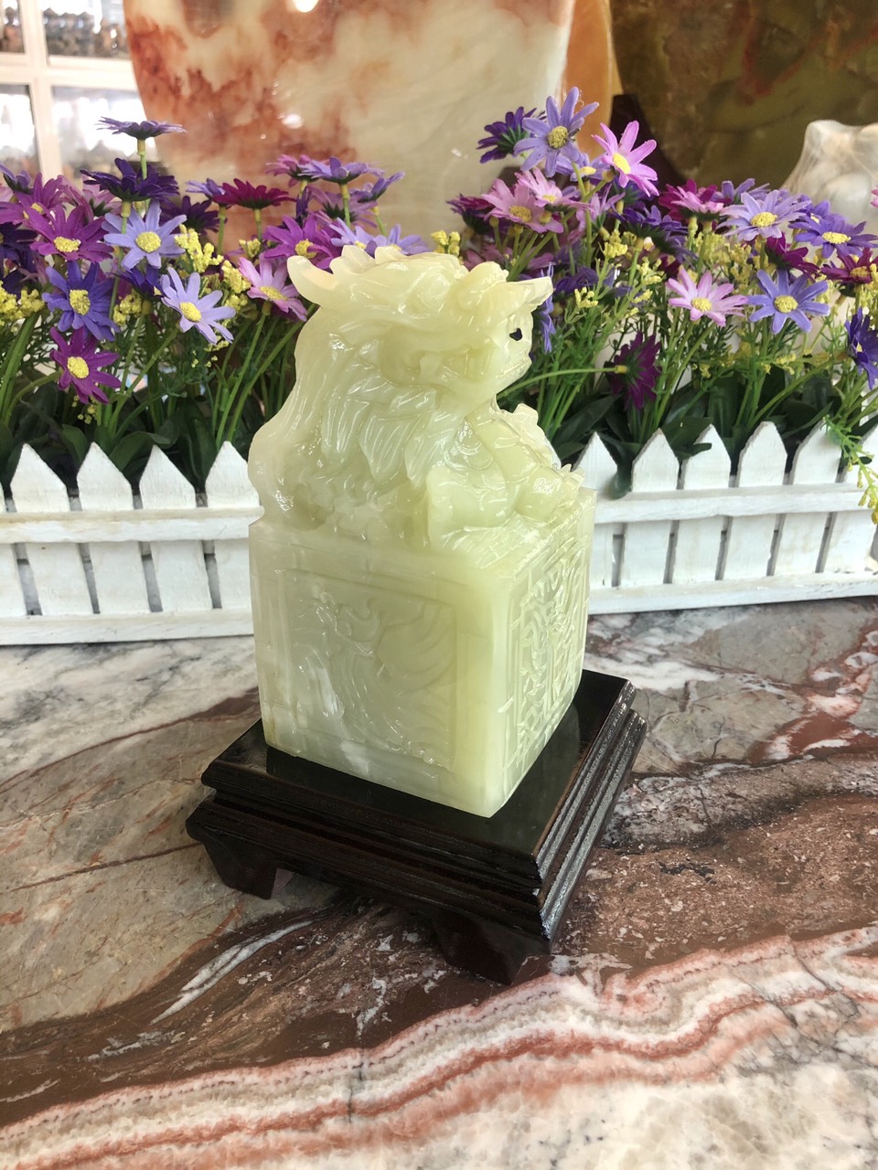 Ấn rồng đá ngọc Pakistan  - Cao 15 cm