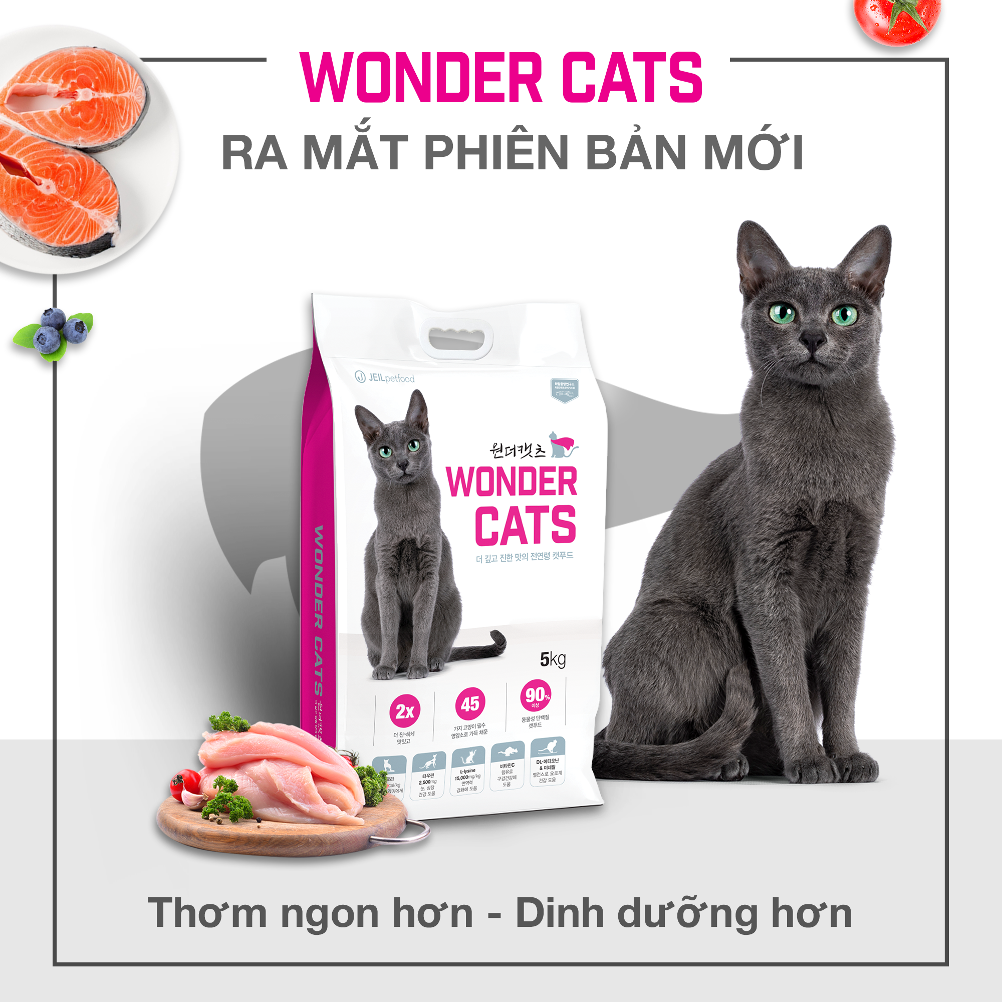 [Mẫu Thử 40g] Hạt Cho Mèo Mọi Lứa Tuổi Wonder Cats (Hàn Quốc) - [Nông Trại Thú Cưng]