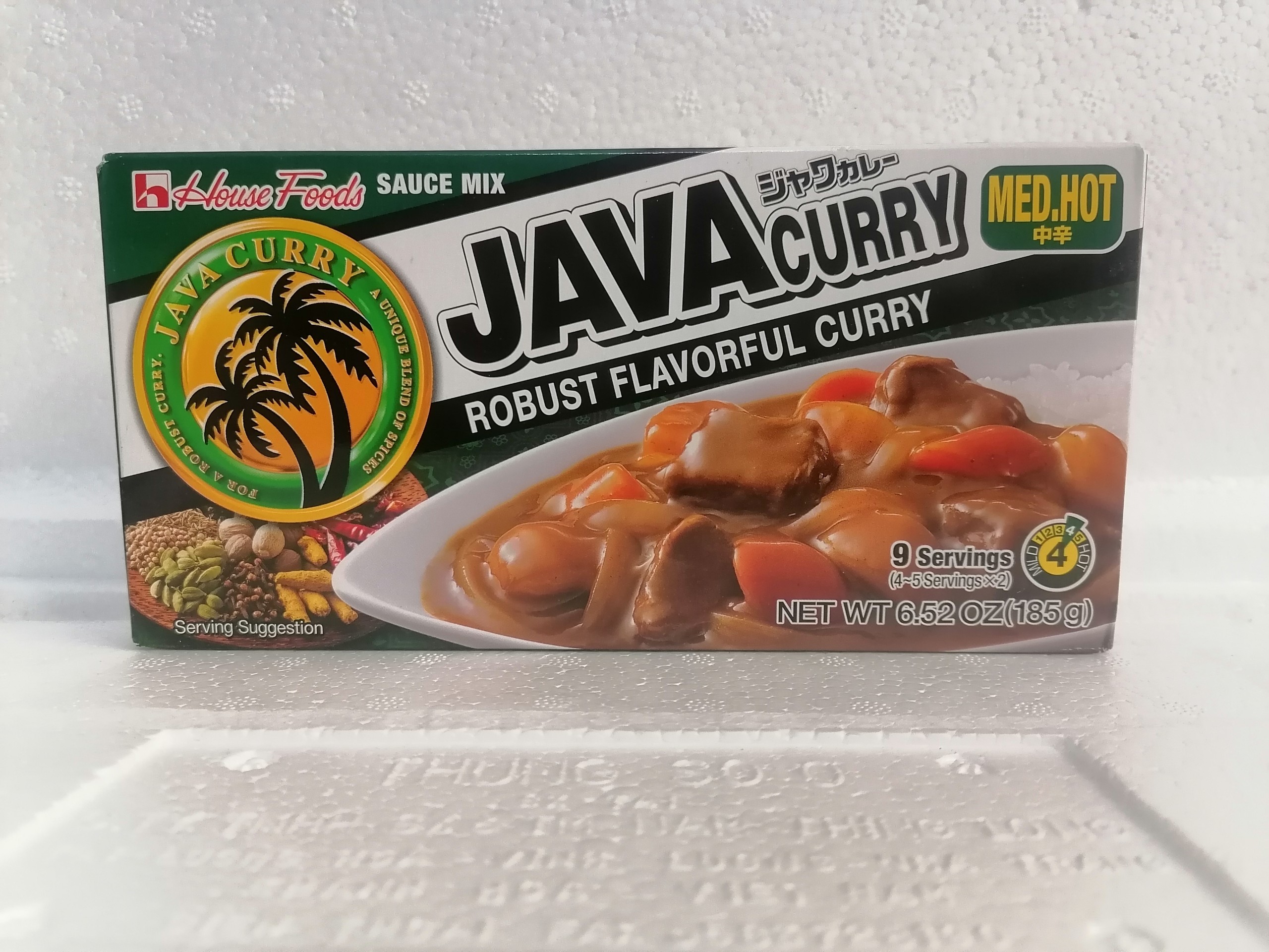 [185g – MED.HOT - Robust] Viên xốt cà ri cô đặc vị CAY VỪA [Japan] HOUSE FOODS Java Curry Sauce Mix