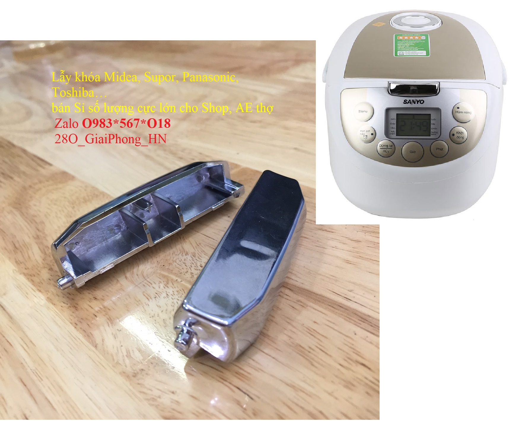 Lẫy khóa nồi cơm điện Sanyo EJC-M200 - Phụ kiện, linh kiện nồi cơm điện