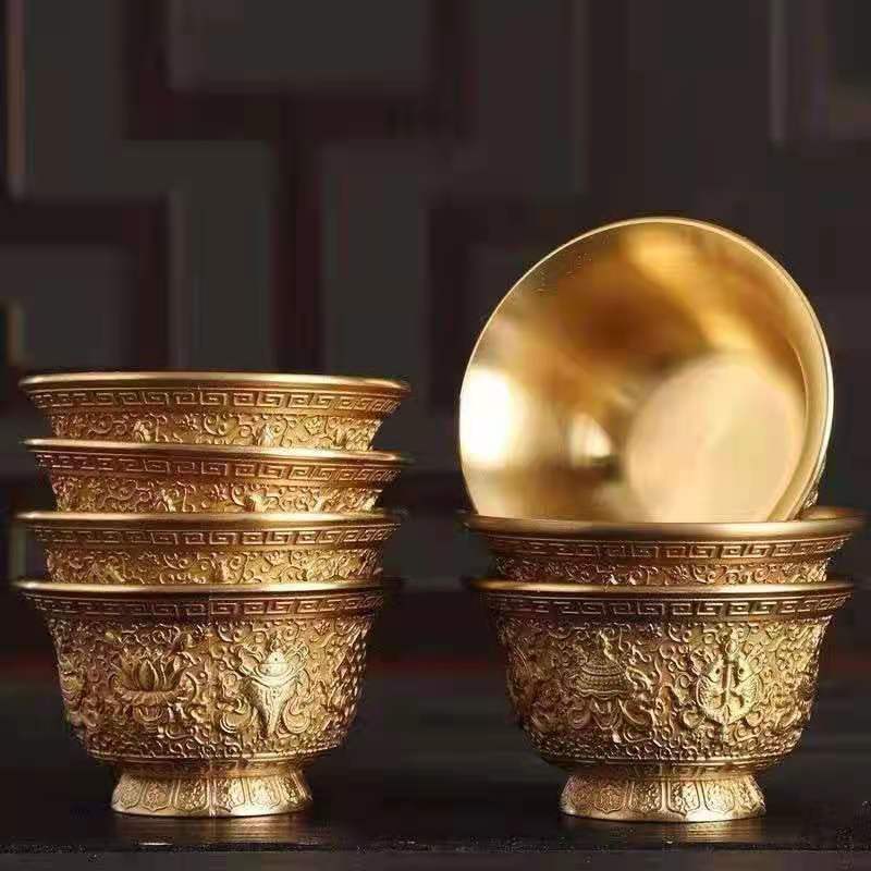 Chén 8 Cát Tường không chân đồng