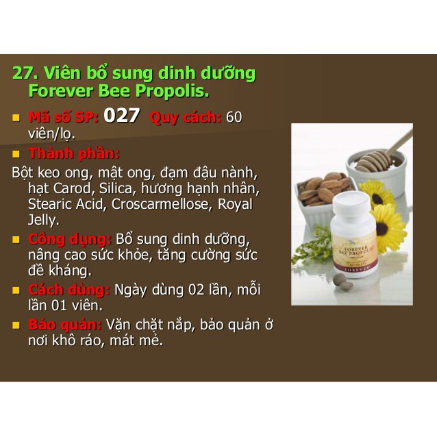 [CHÍNH HÃNG] Viên Sáp Ong Forever Bee Propolis. 60 viên/lọ