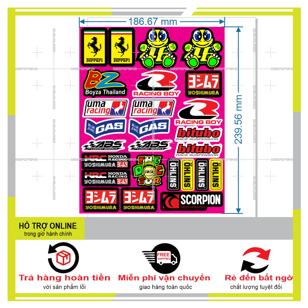 HCM-BIDECAL- LOGO STICKER DÁN XE MÁY M72