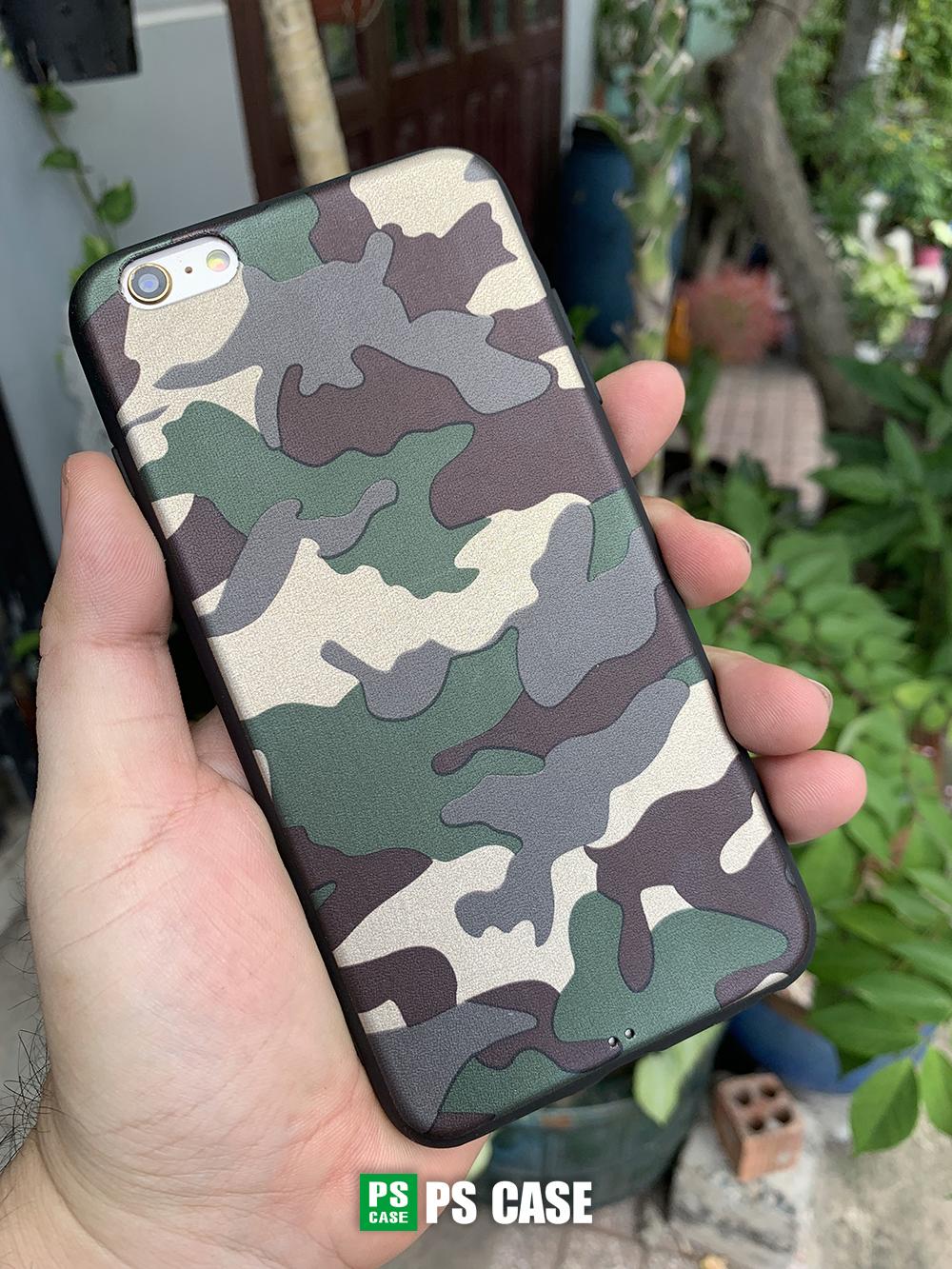 (Màu xanh) Ốp lưng camo iPhone 6 Plus / iPhone 6s Plus dẻo toàn phần - PS Case phân phối