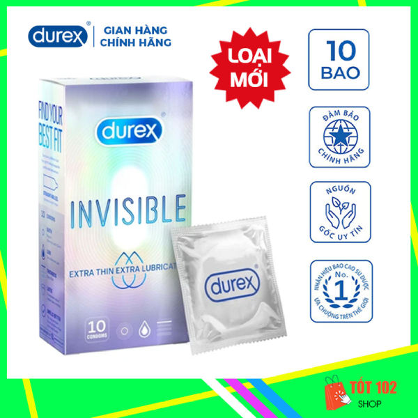 [HCM]Bao Cao Su Durex Invisible Extra Lubricated 10s siêu mỏng nhất thị trường