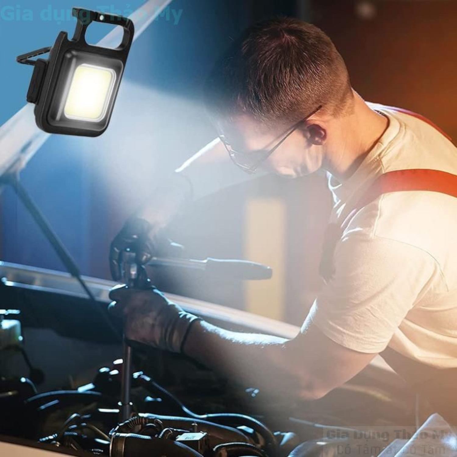 Móc Khóa Đèn LED Mini Siêu Sáng Sạc USB Tiện Dụng
