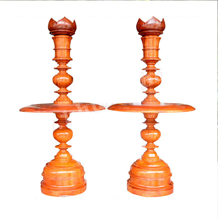 Cặp chân đèn cầy gỗ gõ 100% tự nhiên - 2 cái