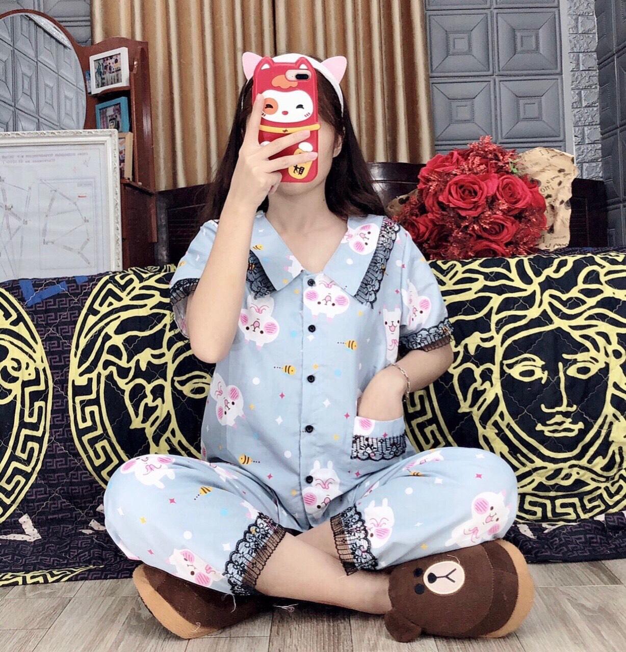 [HCM]Bộ  Pijama mặt ở nhà hình mèo -MTB