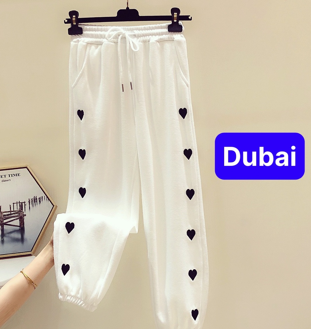 QUẦN JOGGER THỂ THAO NAM NỮ TRÁI TIM CHẤT NỈ DÀY DA CÁ SIÊU HOT TREND UNISEX HÀN QUỐC SANG CHẢNG THOÁNG MÁT CAO CẤP - DUBAI FASHION